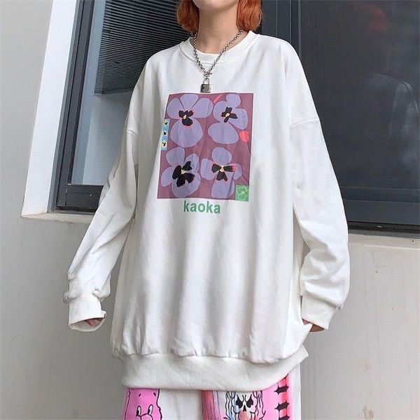 

women's hoodies & sweatshirts hoodie women loose plus velvet sweatshirt pockets letter casual oversized harajuku streetwear womens clo, Black