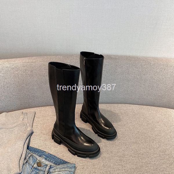 

boots summer muffin heel thick bottom gear fashionable and comfortable high tube boots children's style, Black