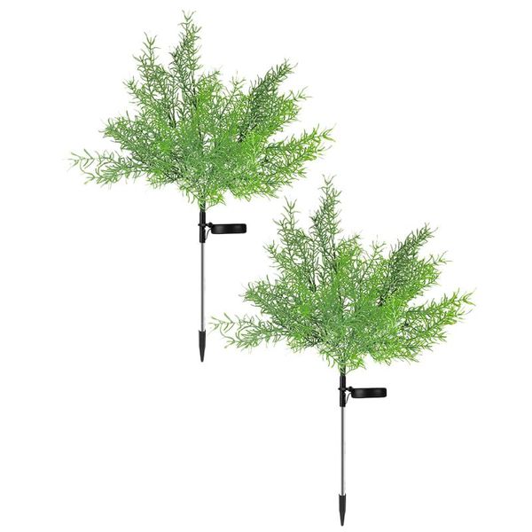 

lawn lamps 2pcs chic solar landscape lights realistic led xmas tree garden (green)