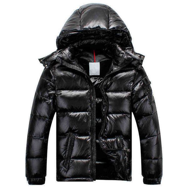 

fashion winter men women outdoor maya shiny matte down et mens casual hooded downs coats outerwear warm ets parkas s-3xl, Black