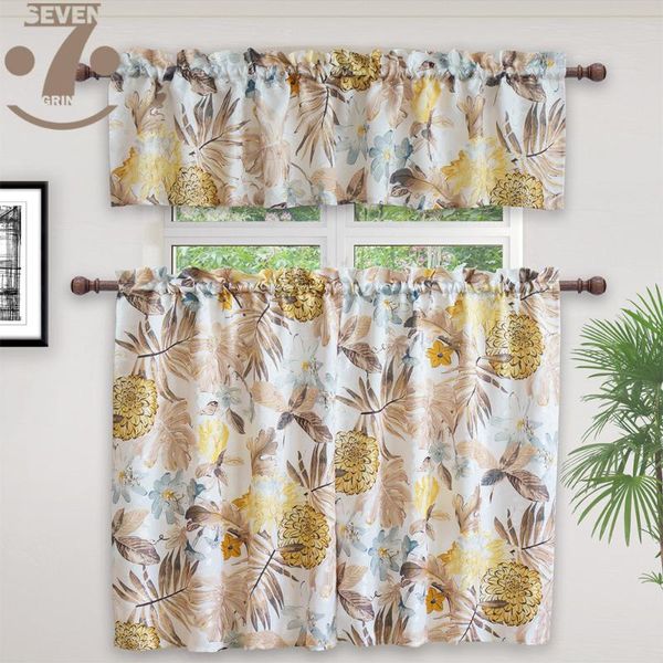

curtain & drapes modern style smooth jacqurd cloth rainforest monstera leaf door valance rod pocket kitchen curtains 1 set of 3pcs