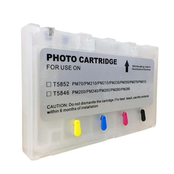 

ink cartridges 20ml compatible for t5852 pm210/250/270 t5846 pm200/240/260/280 refillable cartridge with permanent chip empty repa v8e4