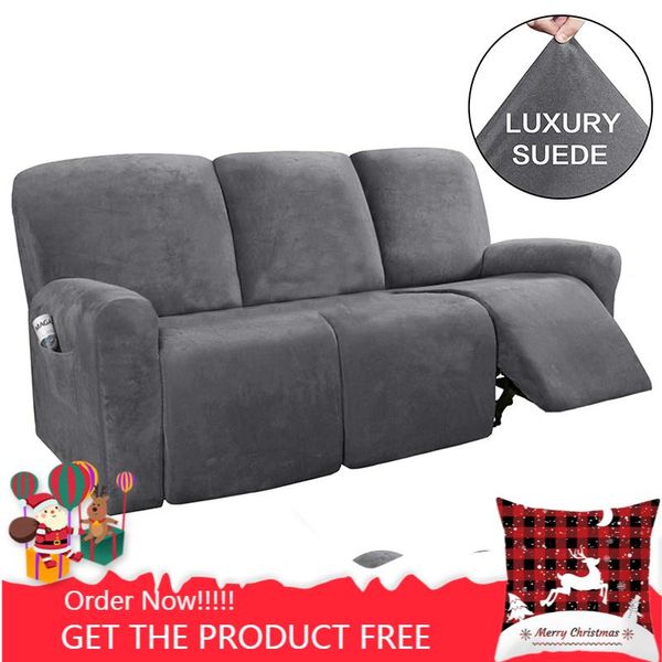 

chair covers 3 seat recliner sofa cover all-inclusive armchair non-slip relax elastic suede couch protector