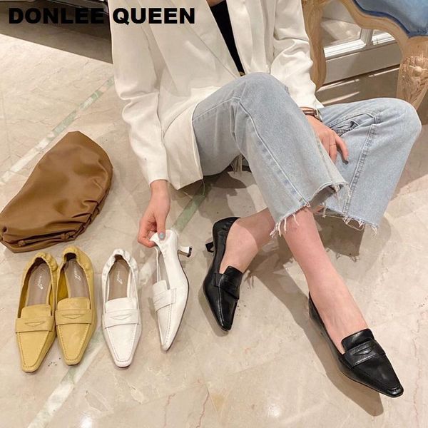 

dress shoes fashion low heels women brand pumps office ladies working solid square toe spring autumn footwear, Black