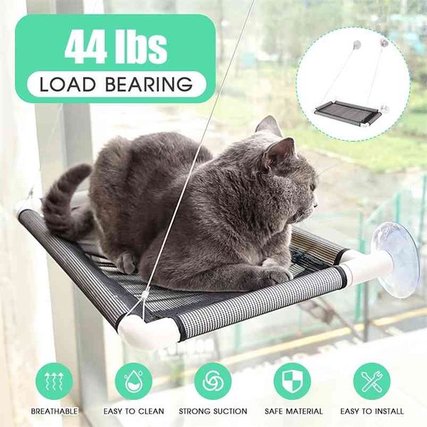 Gato Hammock Janela Cama Pet Verão Sala de Estar Sala de Vento Sucção Pendurar Malha Respirável 210722