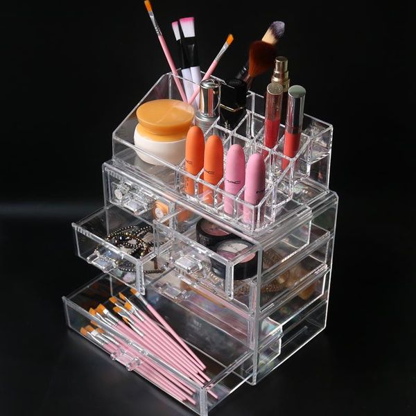 

storage boxes & bins 2021 cosmetic organizer oversized drawers plastic desk jewelry acrylic makeup arrangement box