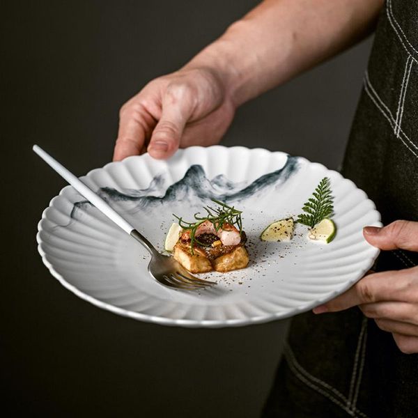 

dishes & plates japanese ceramic dinner plate home breakfast fruit creative design el restaurant pasta steak flat daily tableware