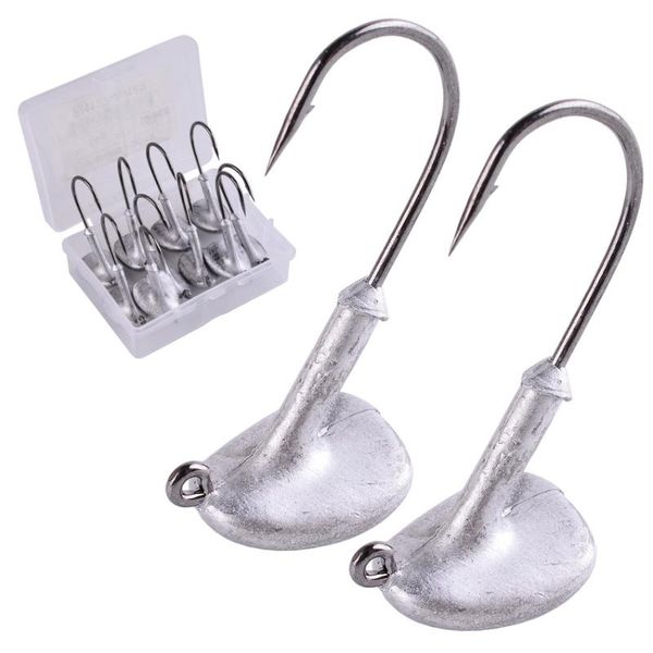 

fishing hooks 10pcs 2.5g 3.5g 5g 7g 10g 12g 14g tumbler head hook jig bait for soft lure tackle accessorie