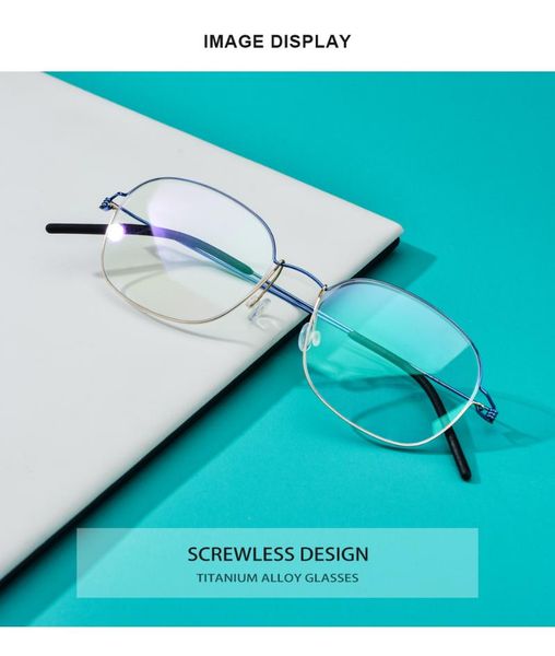 

titanium alloy glasses frame retro full rim optical eyewear ultralight clear lens myopia readers eyeglasses women men fashion sunglas, Black