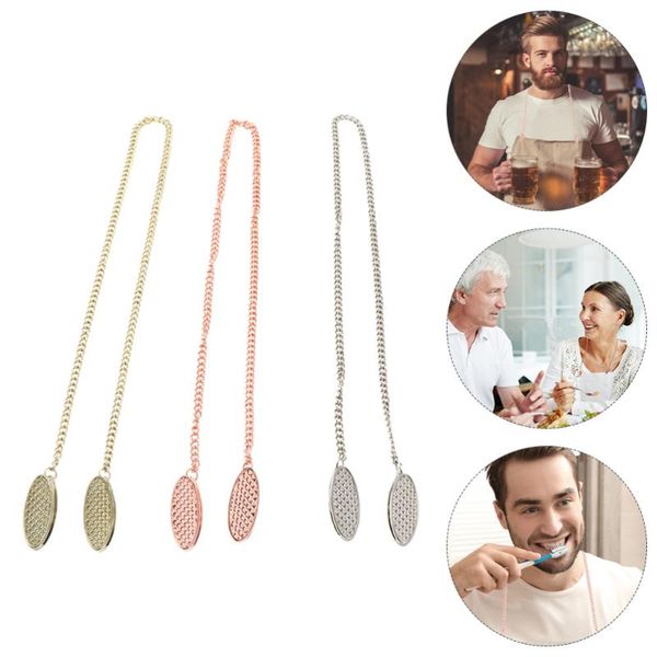 

3pcs napkin clips towel apron bib chains for dining restaurant rings