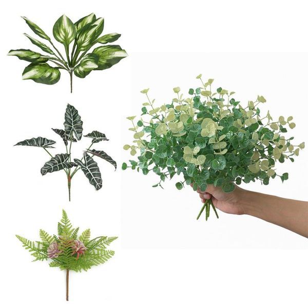 

artificial succulent green plant leaves simulation succulents bouquet jade heart leaf plants fake bonsai branch for home decor decorative fl