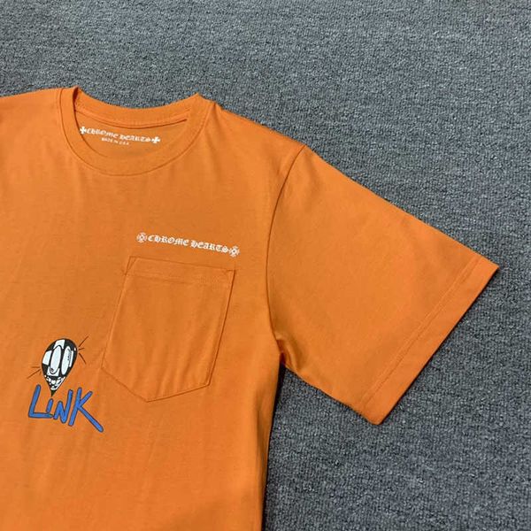 

crosin correct couple version ch of graffiti summer series tokyo orange crew neck short sleeve t-shirt for men, White;black