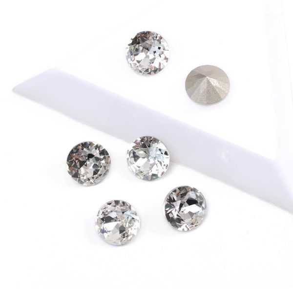 

super beauty crystal colors glass strass pointback 6mm 8mm 10mm nail on rhinestones for nails art decoration1, Silver;gold