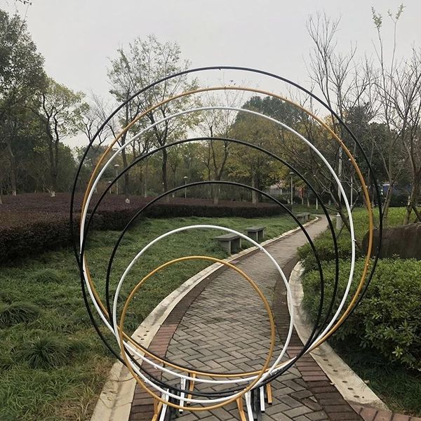 

party decoration black metal circle round arch balloon flower iron ring background frame stand wedding mariage birthday backdrop decor