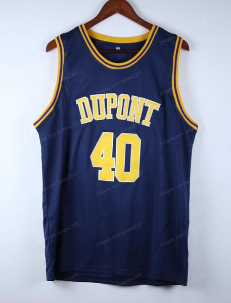 Custom Dupont High School Randy Moss Moss Blue Retro Basketball Jersey Men's Ed qualquer Nome de Número Jerseys