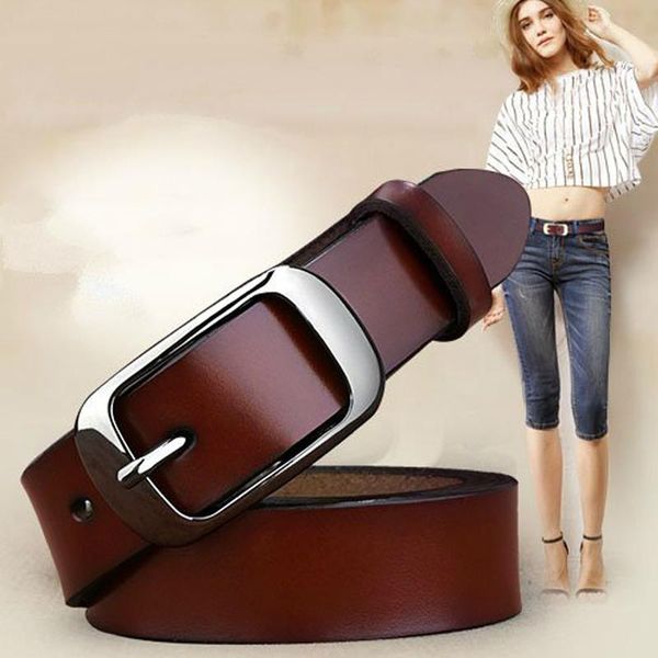 

belts female belt women genuine leather fashion all-match women's cowhide casual pants 2021, Black;brown