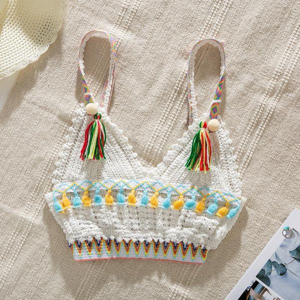 

women's swimwear crop bikinis 2021 mujer v-neck swimsuit female beach wear crochet women knitted bikini biquini, White;black