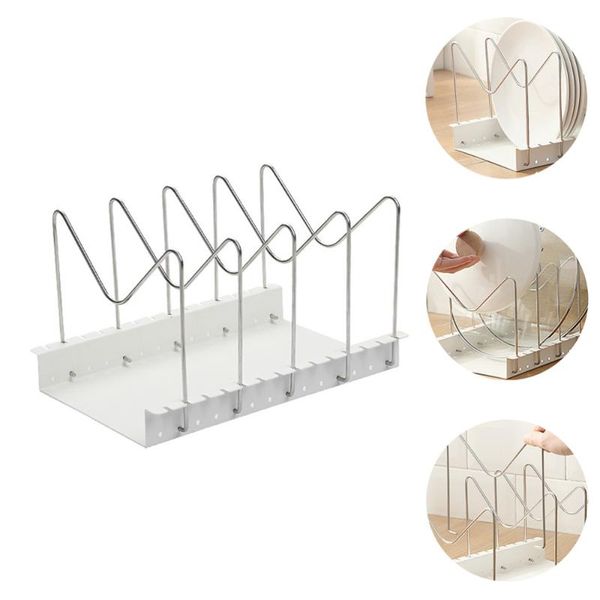 

kitchen storage & organization adjustable pot lid rack cutting board kitchenware organizer
