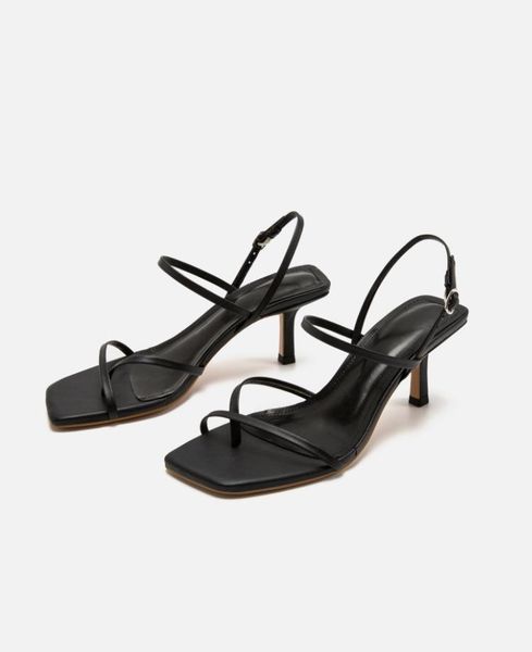 

sandals summer women thong toe back strap gladiator high heels casual shoes, Black