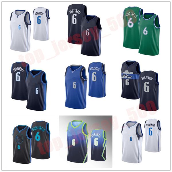 

2021-2022 stitched basketball jersey 6 kristaps porzingis, Black;red
