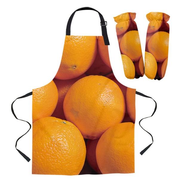 

aprons exquisite apron kit fresh fruit orange children's baking painting bib men's women's kitchen cooking cleaning sleeves
