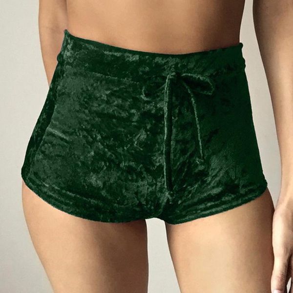 

women's shorts women summer high waist soft crushed velvet runner beach #2021, White;black