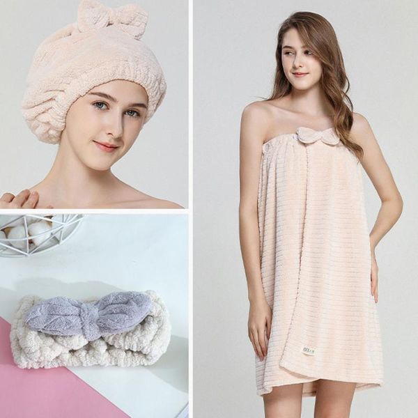 

towel female wearable household chest-wrapped tube bath skirt soft two-piece thick absorbent bathrobe