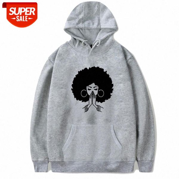 

printed loose men's and women's hooded sweater #kj83, Black