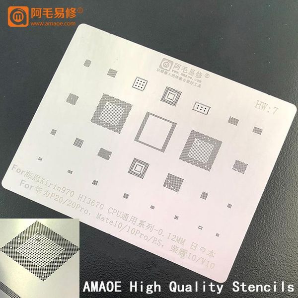 

cell phone repairing tools kirin970 hi3670 cpu/ram for huawei p20/p20 pro/mate 10/10pro/rs/honor 10/v10 ic chip bga reballing stencil templa