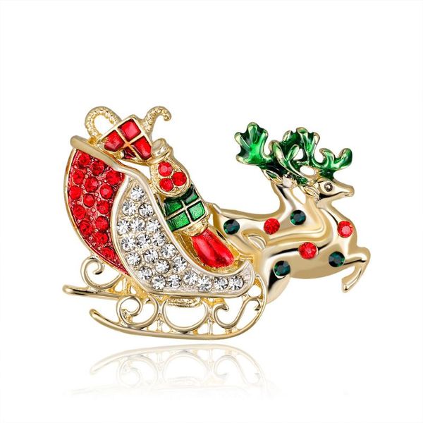 

pins, brooches fashion cartoon alloy crystal christmas car corsage, Gray