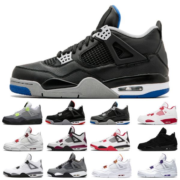 

2021 new basketball shoes 4s man cat taupe haze shimmer desert moss white oreo cement university blue sail pine green pure money travis bred