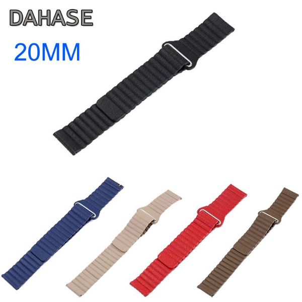 

watch bands 20mm magnetic closure genuine leather loop band for samsung galaxy 42mm strap gear s2 classic sport, Black;brown