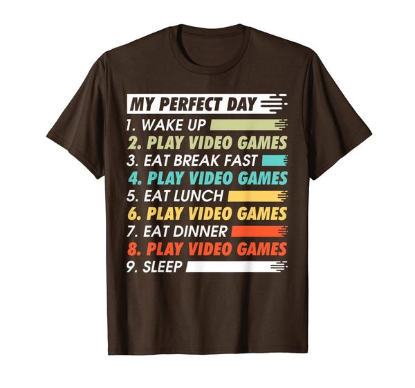 

My Perfect Day Video Games Shirt Funny Cool Gamer Gift T-Shirt, Mainly pictures