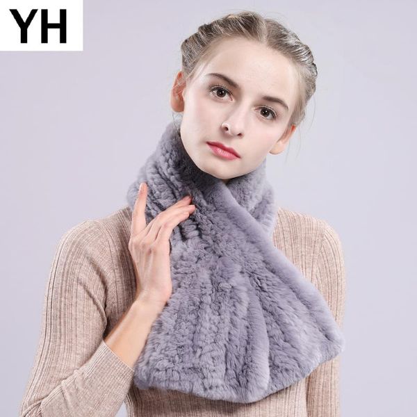 

scarves real natural rex fur scarf winter warm ring women solid shawl, Blue;gray