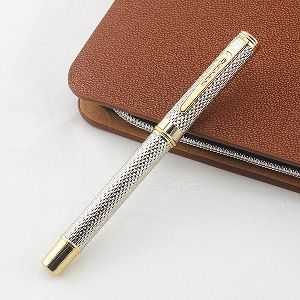 

fountain pens crocodile classic silver ink 0.5 mm nib smooth writing metal business office with gift box school supplies