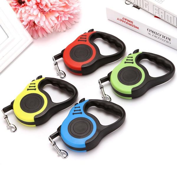 

dog collars & leashes 3m/5m automatic flexible leash small cat puppy nylon retractable traction rope lead for medium dogs pets