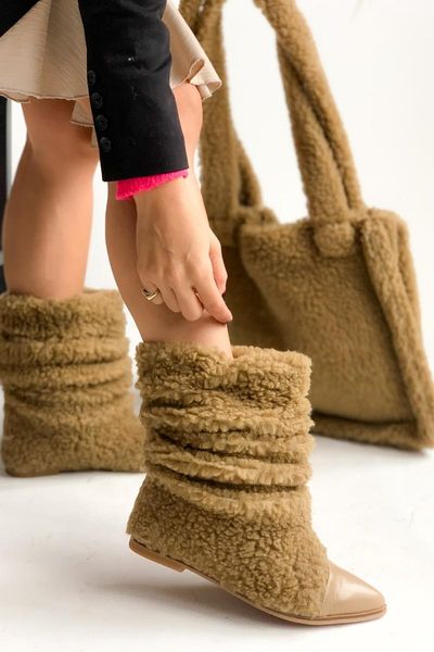 

boots women plush toe women's fashion season easy to use daily comfortable, Black