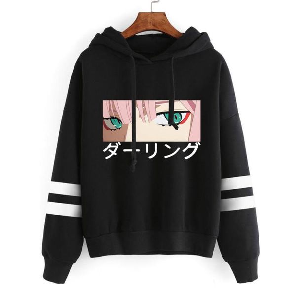 

women's hoodies & sweatshirts darling in the franxx anime harajuku zero two beautiful girl print women autumn winter sweatshirt 90s war, Black