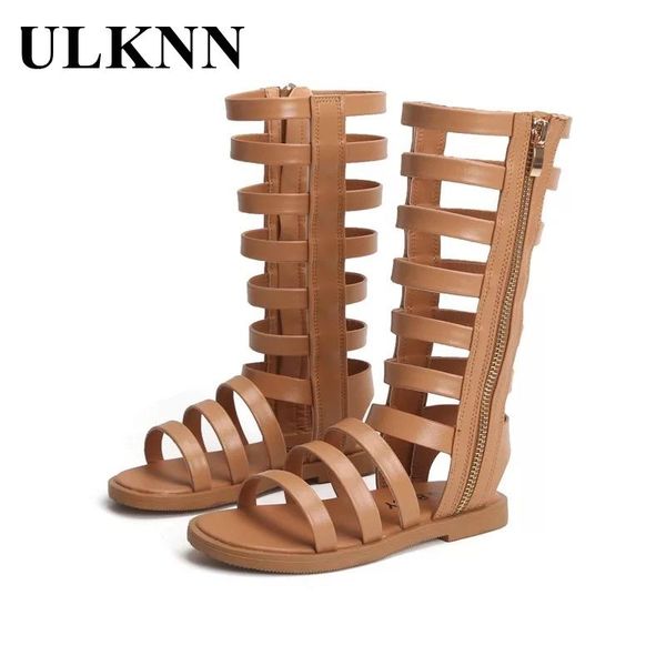 

kid's summer sandals spring footwears 2021 princess for girls children casual shoes 26-37 rubber sole zip flats, Black;red