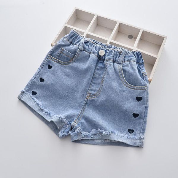 

summer girls love heart denim shorts wholesale children short, Black