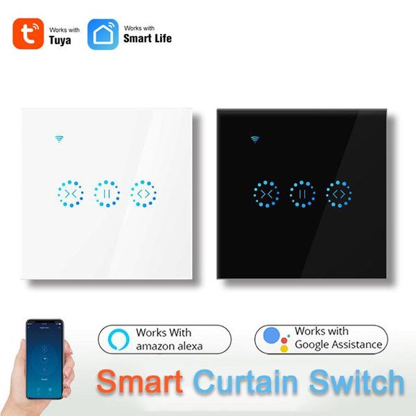 

smart home control tuya wifi curtain switch eu app support alexa google for electric motorized blind roller shutter