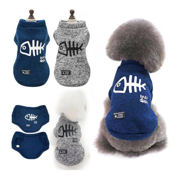 

dog apparel cute cat clothing winter pet puppy clothes sweater coat jacket for small dogs kitten fishbone sweatshirt hoodies costume