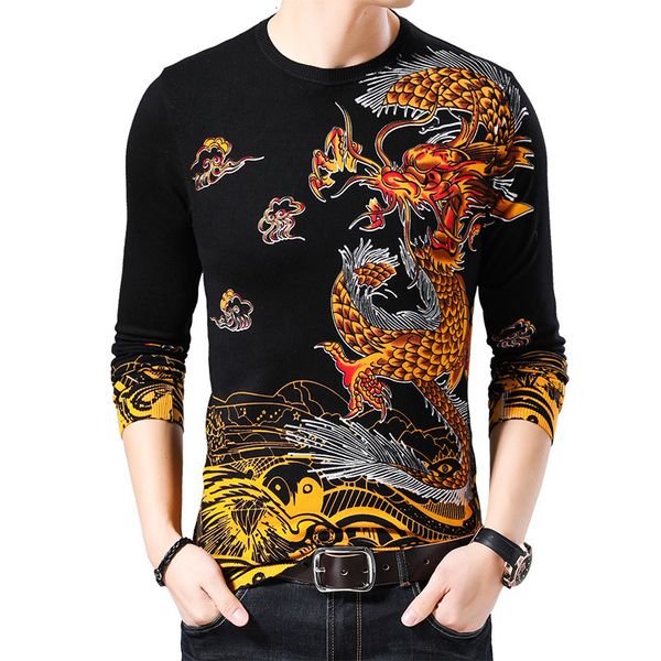 

hoodie spring sweatshirt erkek kazak men's clothes neck of the prom black shirt