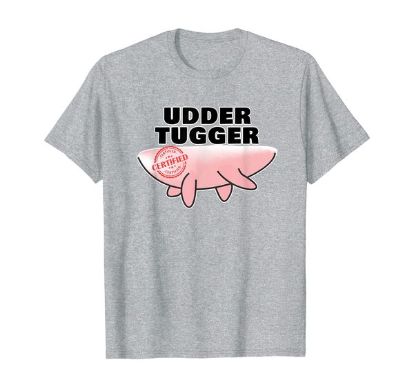

certified udder tugger - fun dairy farmer t-shirt, White;black