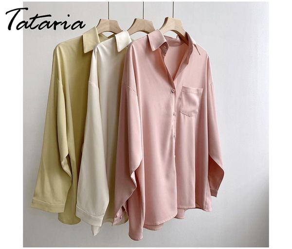 

women's blouses & shirts blouse 2021 hit spring long sleeve loose yellow vintage chiffon beige purple shirt women oversize pink with co, White