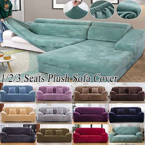 

chair covers thicken plush elastic sofa for living room sectional corner furniture slipcover couch cover 1/2/3/4 seater funda