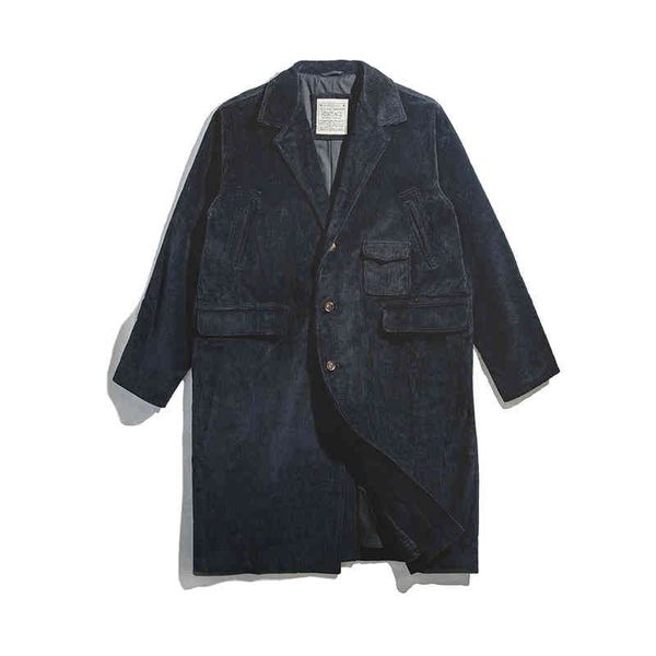 

men's vet wool vintage corduroy v-neck windbreaker, plain et, autumn and winter, Black
