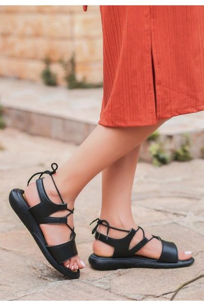 

sandals reli black skin lace-up