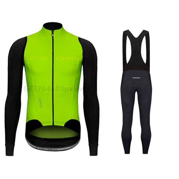 

racing sets etxeondo cycling clothes men long sleeve jersey suit outdoor riding bike mtb clothing bib pants set, Black;blue