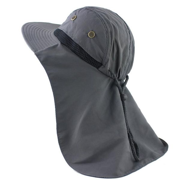

hat with neck fishing hiking outdoor uv protection sun wide brim hats, Blue;gray